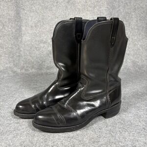 Unbranded Roper Style Pull-On Work Boots 13 Black Leather Biltrite Sole